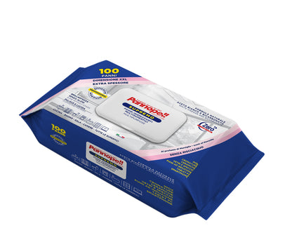 Pannopell SUPREMO - 100 PANNI IMBEVUTI IGIENIZZANTI PRONTI ALL'USO