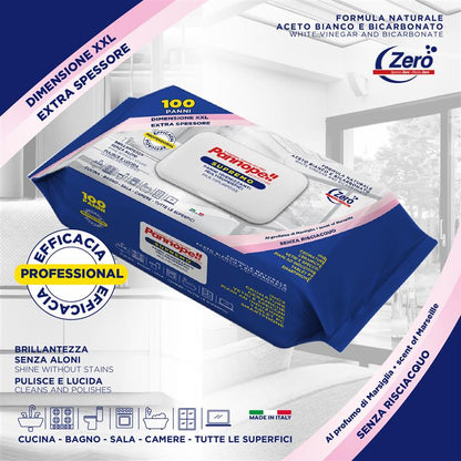 PANNOPELL SUPREMO - 100 PANNI IMBEVUTI IGIENIZZANTI PRONTI ALL'USO