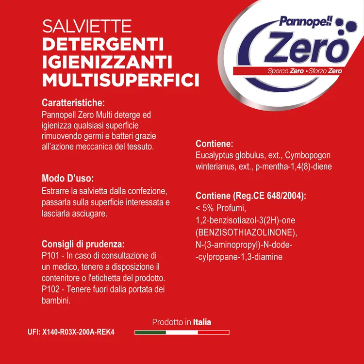 PANNOPELL IGIENIZZANTE - MULTI - 60 SALVIETTE UMIDIFICATE